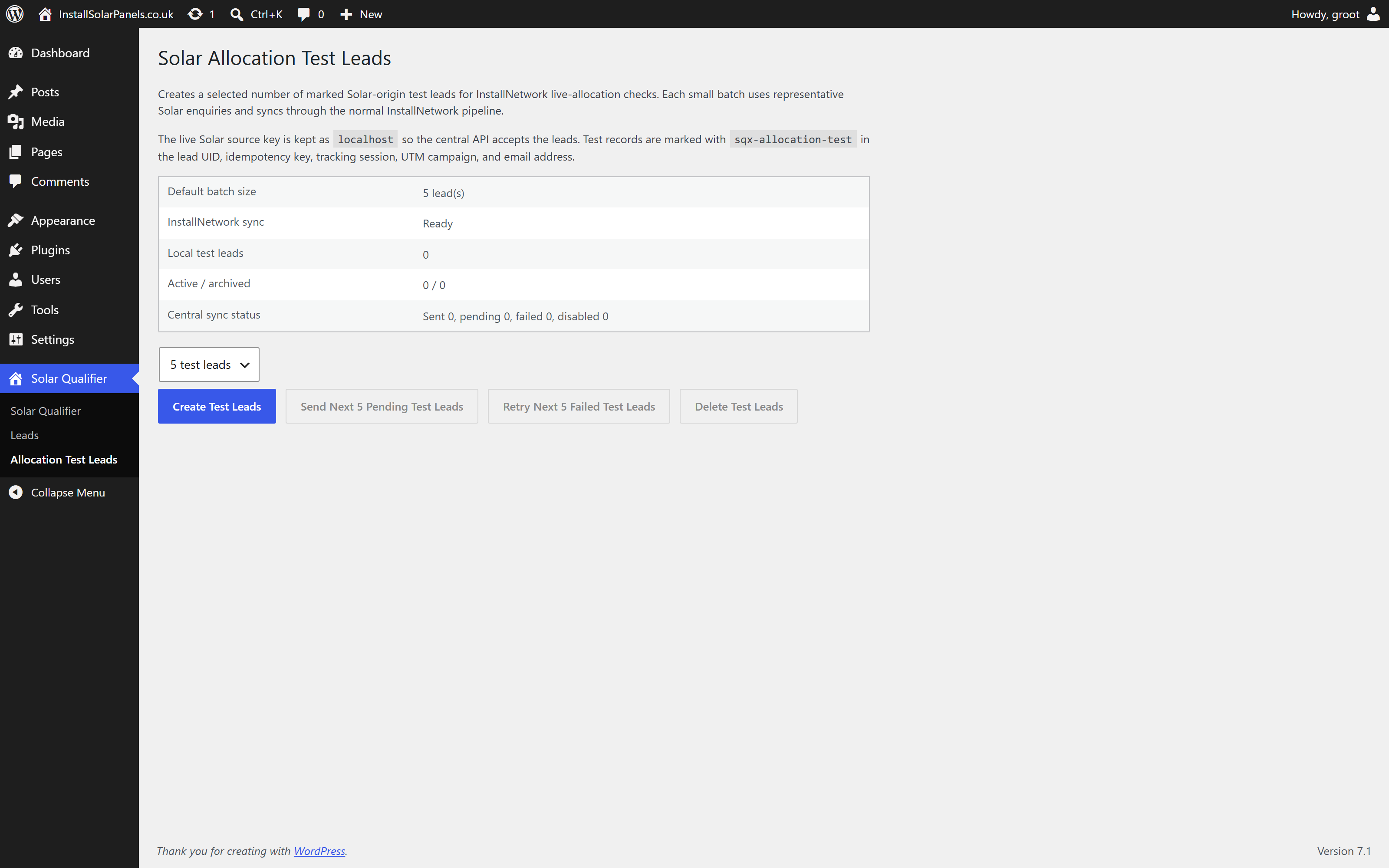 Allocation test harness