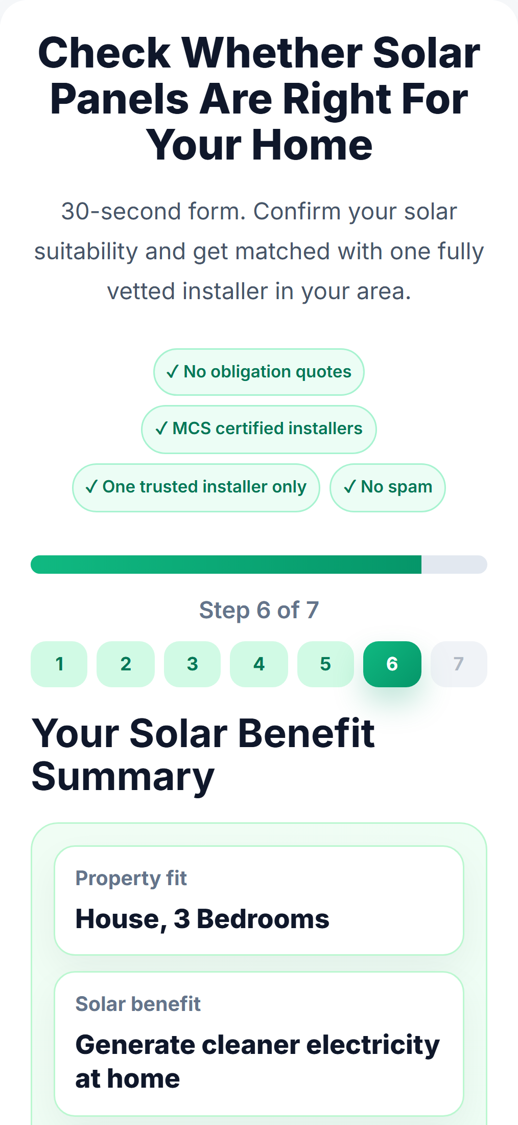 Benefit summary on mobile