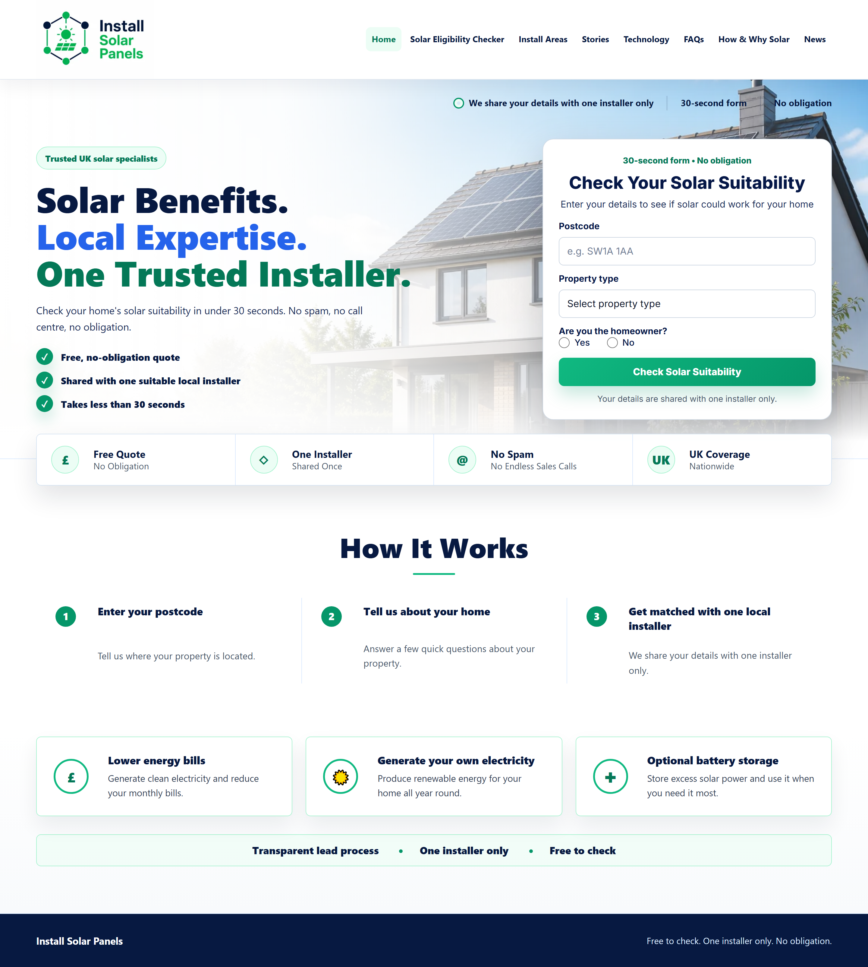 InstallSolarPanels homepage