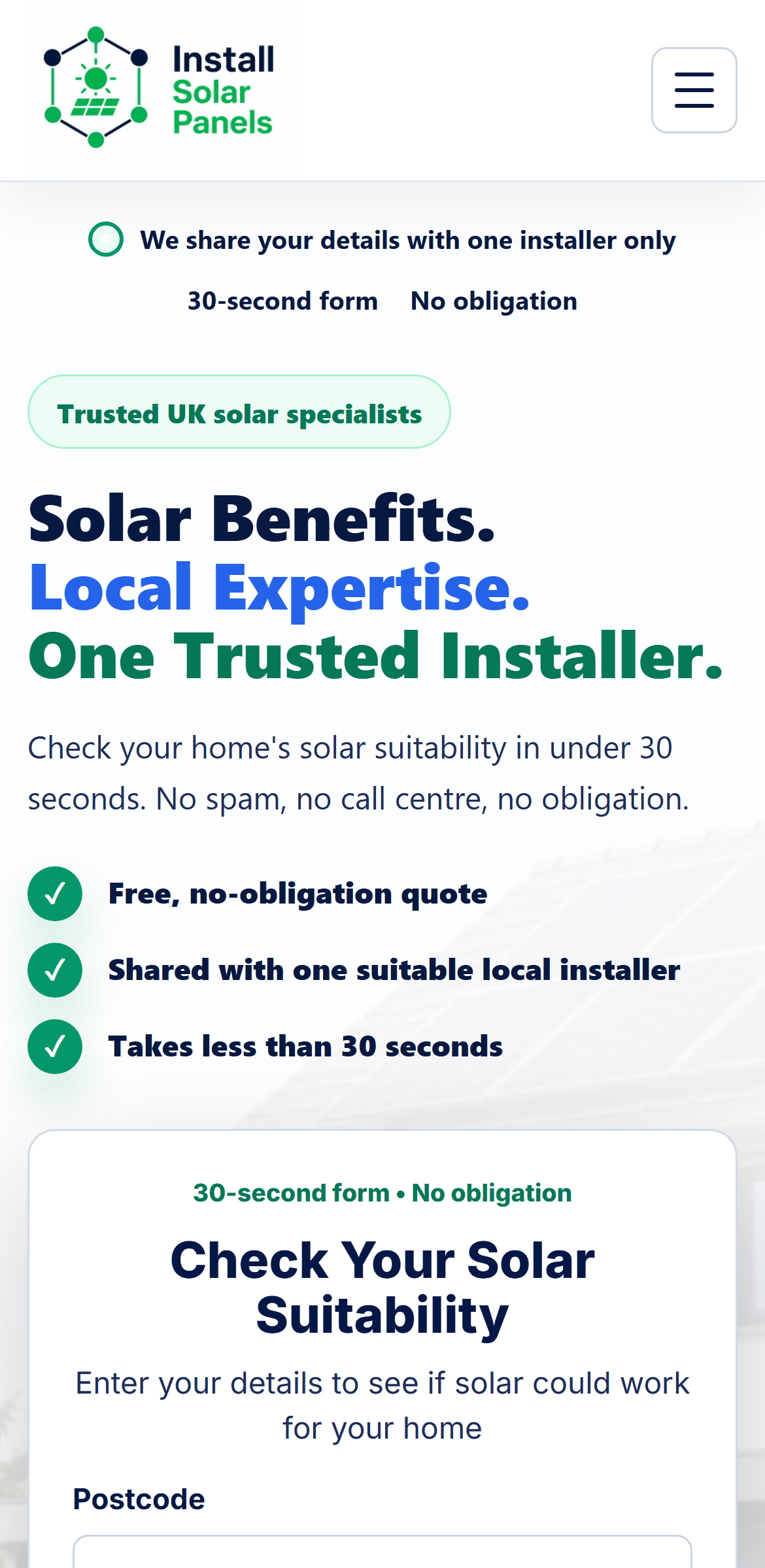 Homepage on a phone